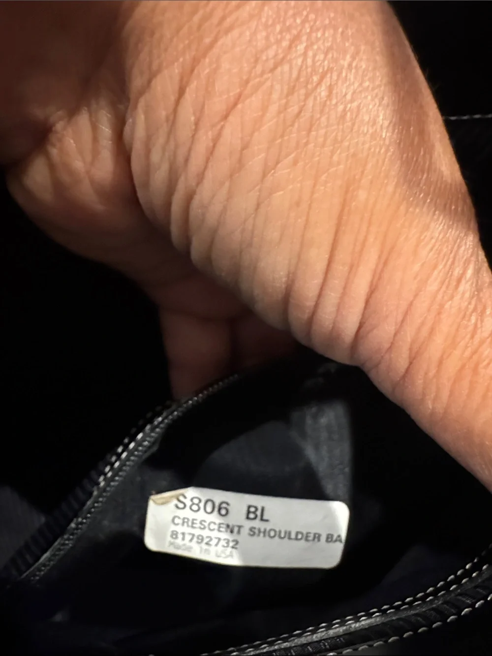 Dooney & Bourke Black Leather Shoulder Bag with Silver Hardware